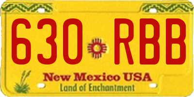 NM license plate 630RBB