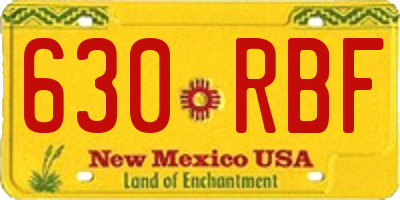 NM license plate 630RBF