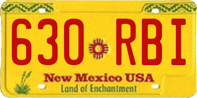 NM license plate 630RBI