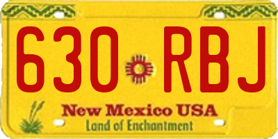NM license plate 630RBJ