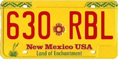 NM license plate 630RBL