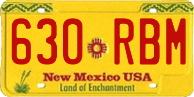 NM license plate 630RBM