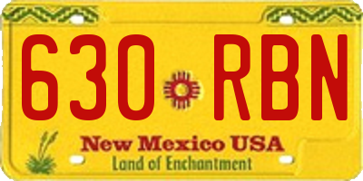 NM license plate 630RBN