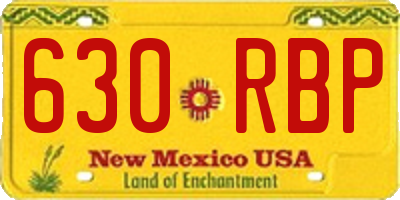 NM license plate 630RBP