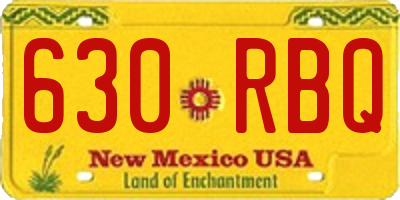 NM license plate 630RBQ