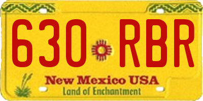 NM license plate 630RBR