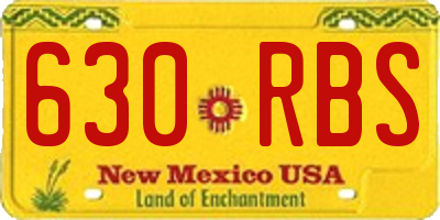 NM license plate 630RBS