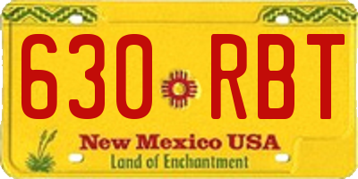 NM license plate 630RBT