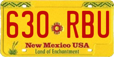 NM license plate 630RBU
