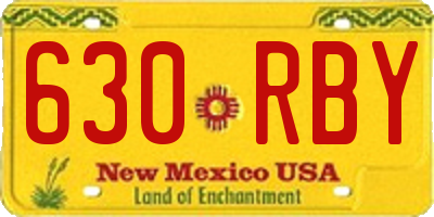 NM license plate 630RBY
