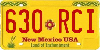 NM license plate 630RCI