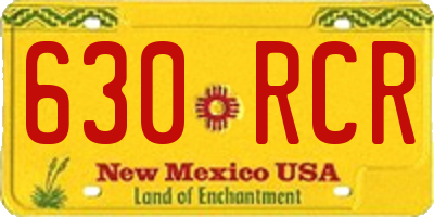 NM license plate 630RCR