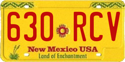 NM license plate 630RCV
