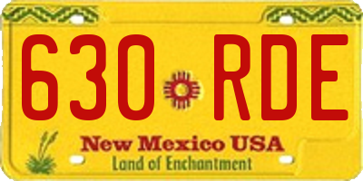 NM license plate 630RDE