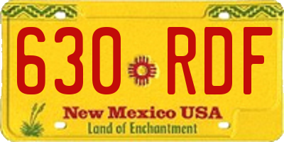 NM license plate 630RDF