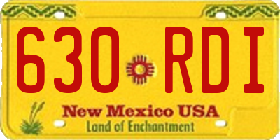 NM license plate 630RDI