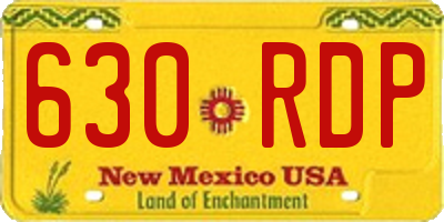 NM license plate 630RDP