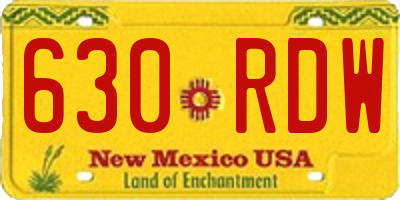NM license plate 630RDW