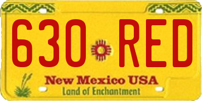 NM license plate 630RED