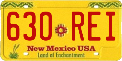 NM license plate 630REI
