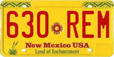 NM license plate 630REM