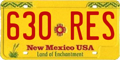 NM license plate 630RES