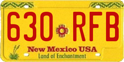 NM license plate 630RFB