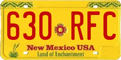 NM license plate 630RFC