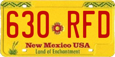 NM license plate 630RFD