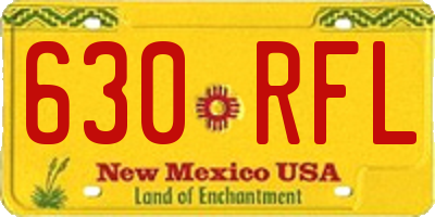 NM license plate 630RFL