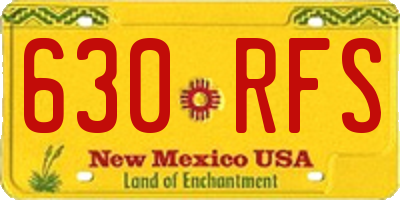 NM license plate 630RFS