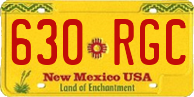 NM license plate 630RGC