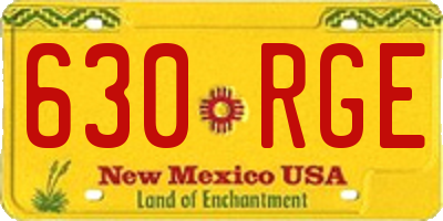 NM license plate 630RGE
