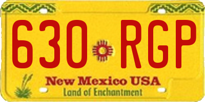 NM license plate 630RGP