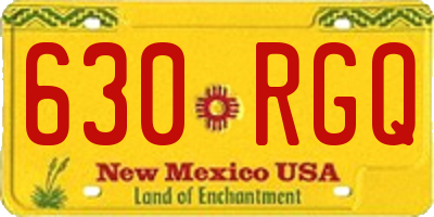 NM license plate 630RGQ