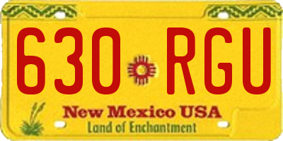 NM license plate 630RGU