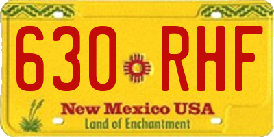 NM license plate 630RHF