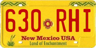 NM license plate 630RHI