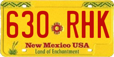 NM license plate 630RHK