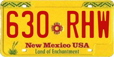 NM license plate 630RHW