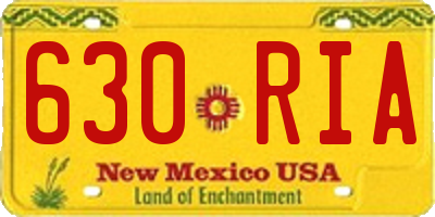 NM license plate 630RIA