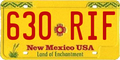 NM license plate 630RIF