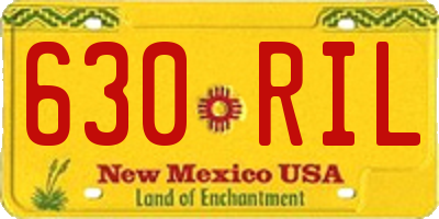NM license plate 630RIL