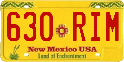 NM license plate 630RIM