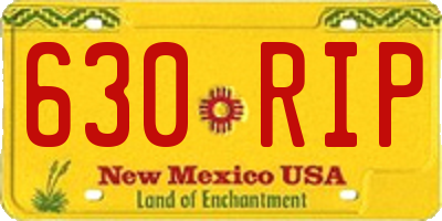 NM license plate 630RIP