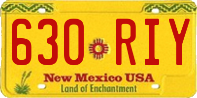 NM license plate 630RIY