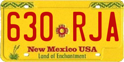 NM license plate 630RJA