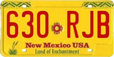 NM license plate 630RJB