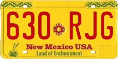 NM license plate 630RJG