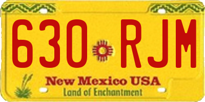 NM license plate 630RJM